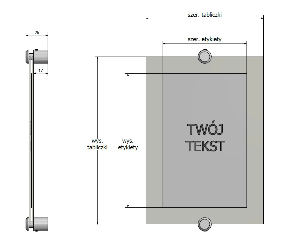 Tabliczka przydrzwiowa zakładkowa podstawowe wymiary