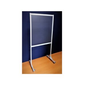 Parawan aluminiowy wypełnienie z bezbarwnej plexi na kołach