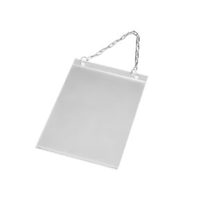 Kieszeń plexi z łańcuszkiem do podwieszania