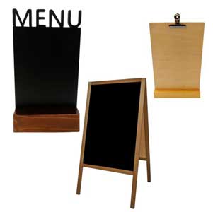 stojaki tablice z drewna
